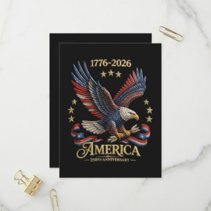250 Jaar Amerika 250e Verjaardag Adelaar Uitnodiging Briefkaart