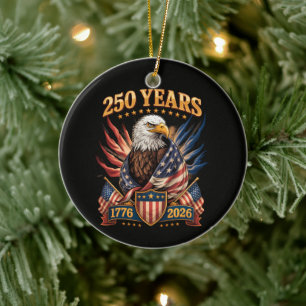 250 Jaar Amerika 250e Verjaardag Usa Patriottisch Keramisch Ornament