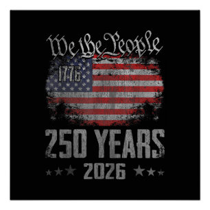 250 Jaar Amerika 250e Verjaardag USA Patriottisch Perfect Poster