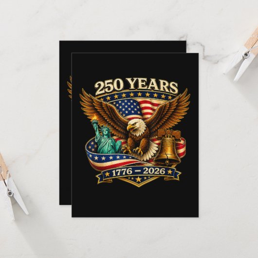250 jaar Amerika 250e verjaardag VS Kaart (Voorkant / Achterkant in situ)