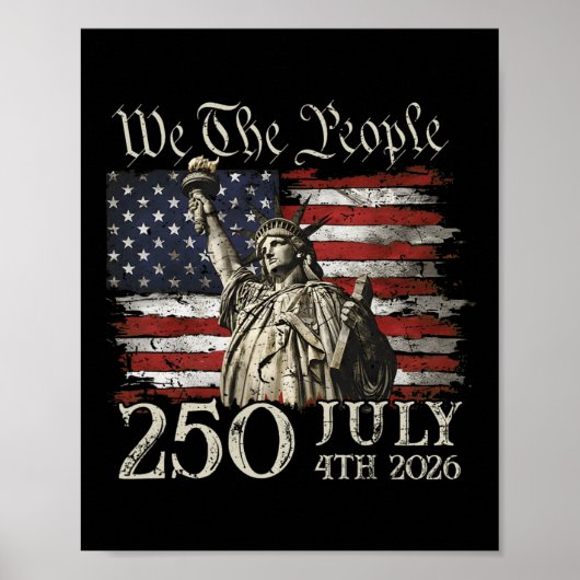 250 Jaar Amerika 250e Verjaardag Vs Vlag 4 Poster (Voorkant)
