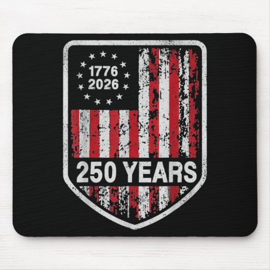 250 Jaar Amerika 250e Verjaardag VS Vlag 4e Muismat (Voorkant)