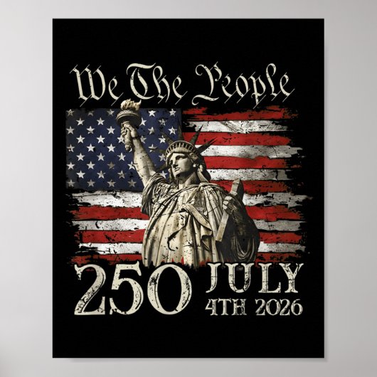 250 Jaar Amerika 250e Verjaardag VS Vlag 4e Poster (Voorkant)