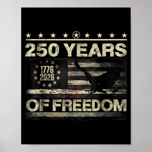 250 Jaar Amerika 250e Verjaardag VS Vlag 4e Poster (Voorkant)