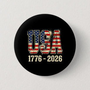 250 jaar Amerika 250e verjaardag VS vlag 4e Ronde Button 5,7 Cm