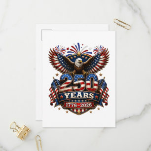 250 jaar Amerika 250ste verjaardag 4 juli Uitnodiging Briefkaart