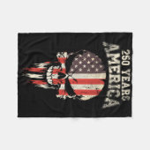 250 Jaar Amerika 4 juli Vlag van de VS Schedel Fleece Deken (Voorkant (Horizontaal))