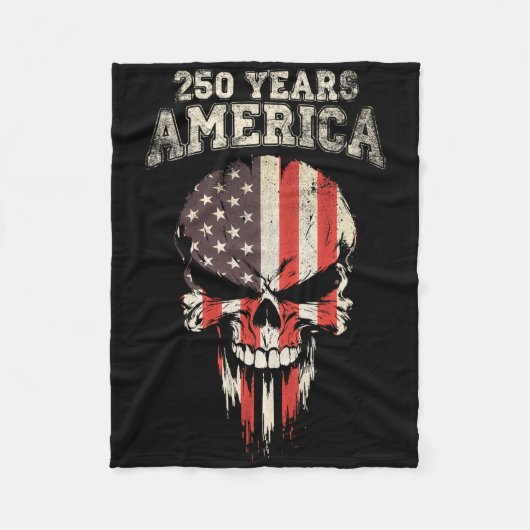 250 Jaar Amerika 4 juli Vlag van de VS Schedel Fleece Deken (Voorkant)