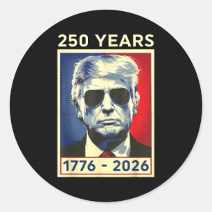 250 Jaar Amerika Herdenking 1776 2026 250 Jaar Ronde Sticker