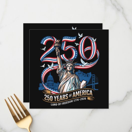 250 Jaar Amerika Herdenking 1776 2026 Menu (Voorkant / Achterkant in situ)