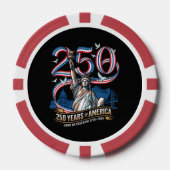 250 Jaar Amerika Herdenking 1776 2026 Poker Chips (Voorkant)