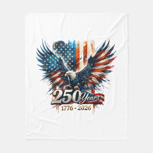 250 Jaar Amerika Herdenking 250e Onafhankelijkheid Fleece Deken (Voorkant)
