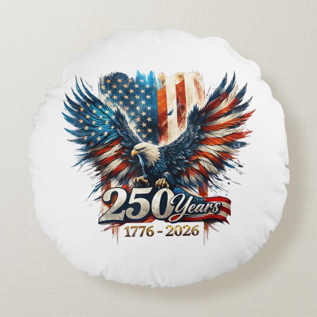 250 Jaar Amerika Herdenking 250e Onafhankelijkheid Rond Kussen (Voorkant)