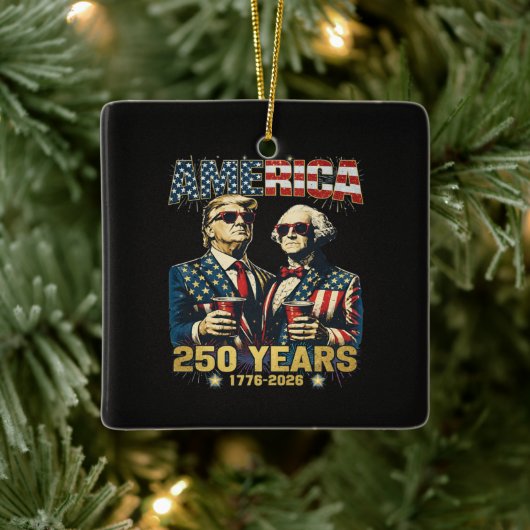 250 Jaar Amerika Herdenking 250e Trump Keramisch Ornament (Boom)