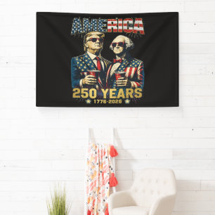 250 Jaar Amerika Herdenking 250e Trump Spandoek