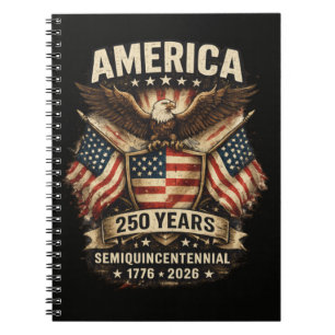 250 Jaar Amerika Herdenkingsvlag VS Notitieboek