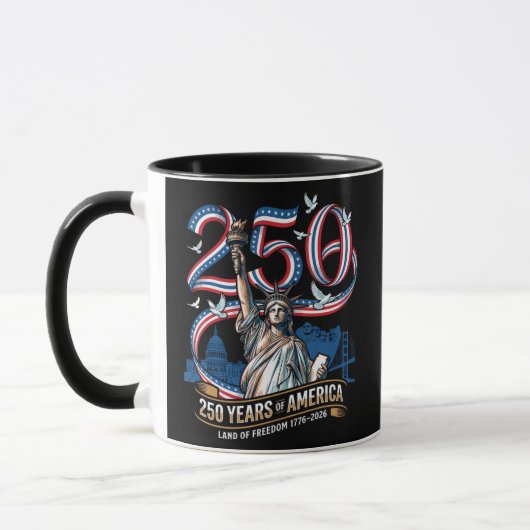 250 jaar Amerika jubileum 1776 2026 Mok (Links)
