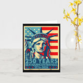250 jaar Amerika Jubileum 4 juli Onafhankelijk Kaart (Gele Bloem)