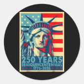 250 jaar Amerika Jubileum 4 juli Onafhankelijk Ronde Sticker (Voorkant)
