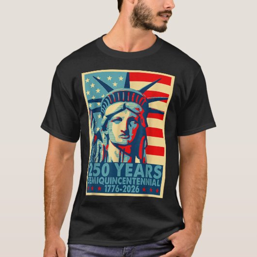 250 jaar Amerika Jubileum 4 juli Onafhankelijk T-shirt (Voorkant)