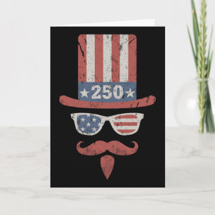 250 Jaar Amerika Oom Sam Grappig Patriotisch Kaart