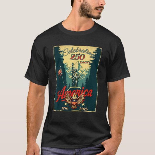 250 jaar Amerika Semiquincentennial viert F T-shirt (Voorkant)