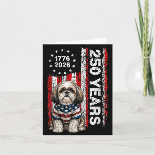 250 Jaar Amerika Shih Tzu Patriottisch Usa Dom 4e Kaart