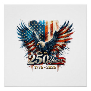 250 Jaar Amerika Verjaardag 250e Onafhankelijkheid Perfect Poster