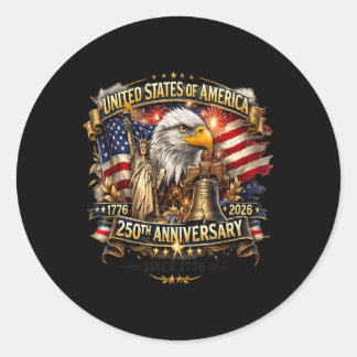 250 Jaar Amerika Verjaardag 250e Onafhankelijkheid Ronde Sticker
