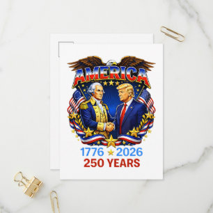 250 Jaar Amerika Verjaardag 250ste Uitnodiging Briefkaart