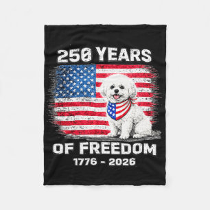 250 Jaar Amerika Verjaardag Bichon Frise 250e Verj Fleece Deken