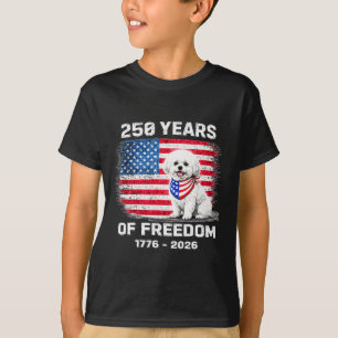 250 Jaar Amerika Verjaardag Bichon Frise 250e Verj T-shirt