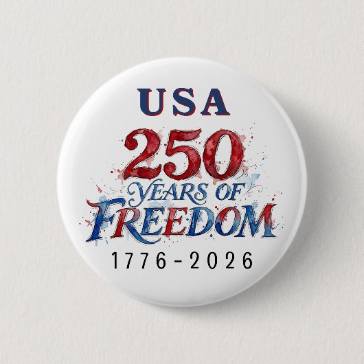 250 Jaar Amerika Verjaardag Ronde Button 5,7 Cm (Voorkant)
