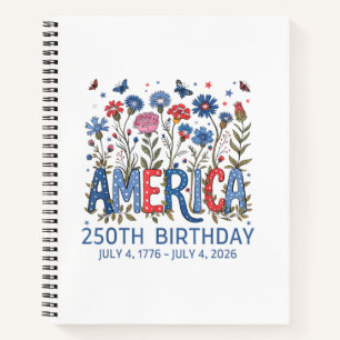 250 Jaar Amerika Verjaardag VS 250e Verjaardag A Notitieboek