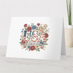 250 Jaar Amerika Verjaardagsbloemen USA 250e Bi Kaart