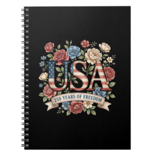 250 Jaar Amerika Verjaardagsbloemen USA 250e Bi Notitieboek