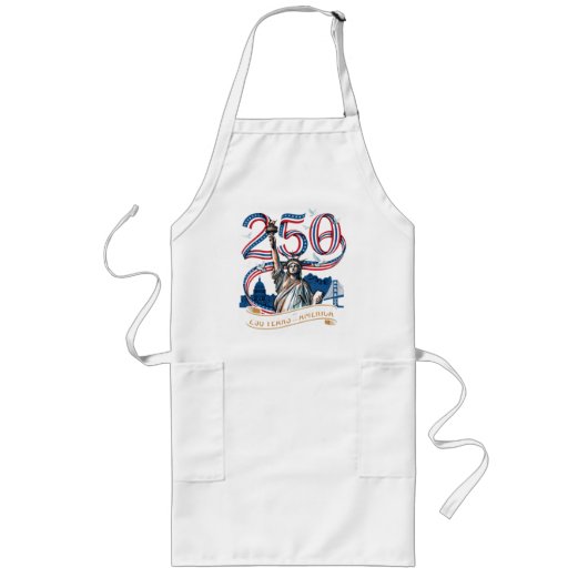 250 Jaar Amerika Viering 1776 2026 Lang Schort (Voorkant)