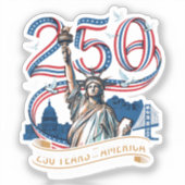 250 Jaar Amerika Viering 1776 2026 Sticker (Voorkant)