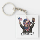 250 jaar Amerika viering 1776 Lincoln Abe Sleutelhanger (voorkant)