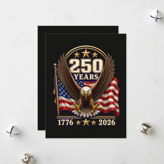 250 Jaar Amerika viering 250e Feestdagenkaart (Voorkant / Achterkant in situ)