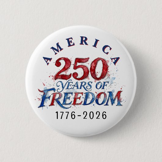 250 Jaar Amerika Viering Ronde Button 5,7 Cm (Voorkant)