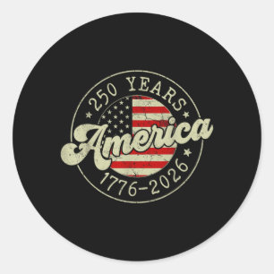 250 Jaar Amerika Vlag 250ste Verjaardag VS 4e Ronde Sticker