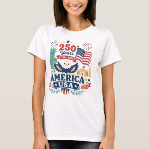 250 Jaar Amerika VS 1776-2026 Patriottische Adelaa T-shirt