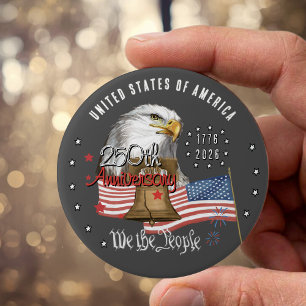 250 Jaar Amerika We The People Adelaar & Vrijheid Ronde Button 7,6 Cm