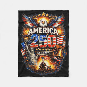 250 Jaar Amerikaans 1776 2026 250e Amerikaanse Ver Fleece Deken