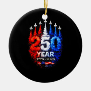 250 Jaar Amerikaans 1776 2026 250e USA Patriottisc Keramisch Ornament
