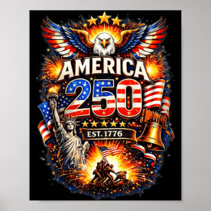250 jaar amerikaans 1776 2026 250e usa verjaardag poster