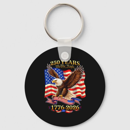 250 Jaar Amerikaans 1776 2026 Sleutelhanger (Voorkant)