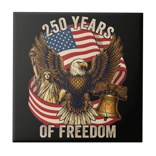 250 Jaar Amerikaans 1776-2026 Tegeltje (Voorkant)