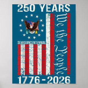 250 jaar amerikaans 250e verjaardag usa vlag 4 poster